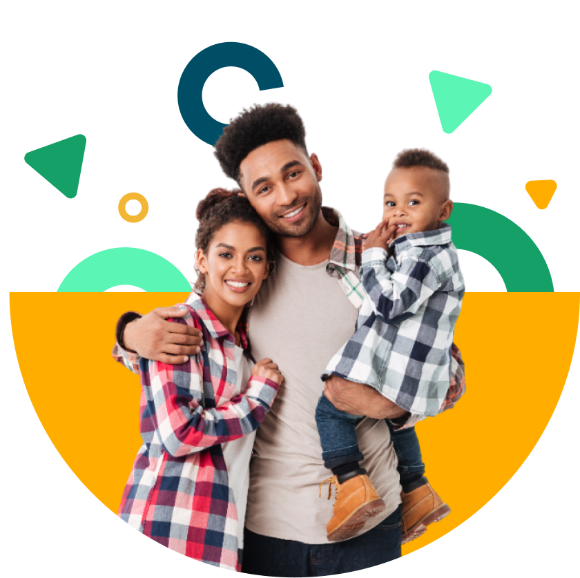 Happy family with HMO coverage